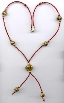 Filigrana Red, Blue, Green, Gold Tassel Necklace